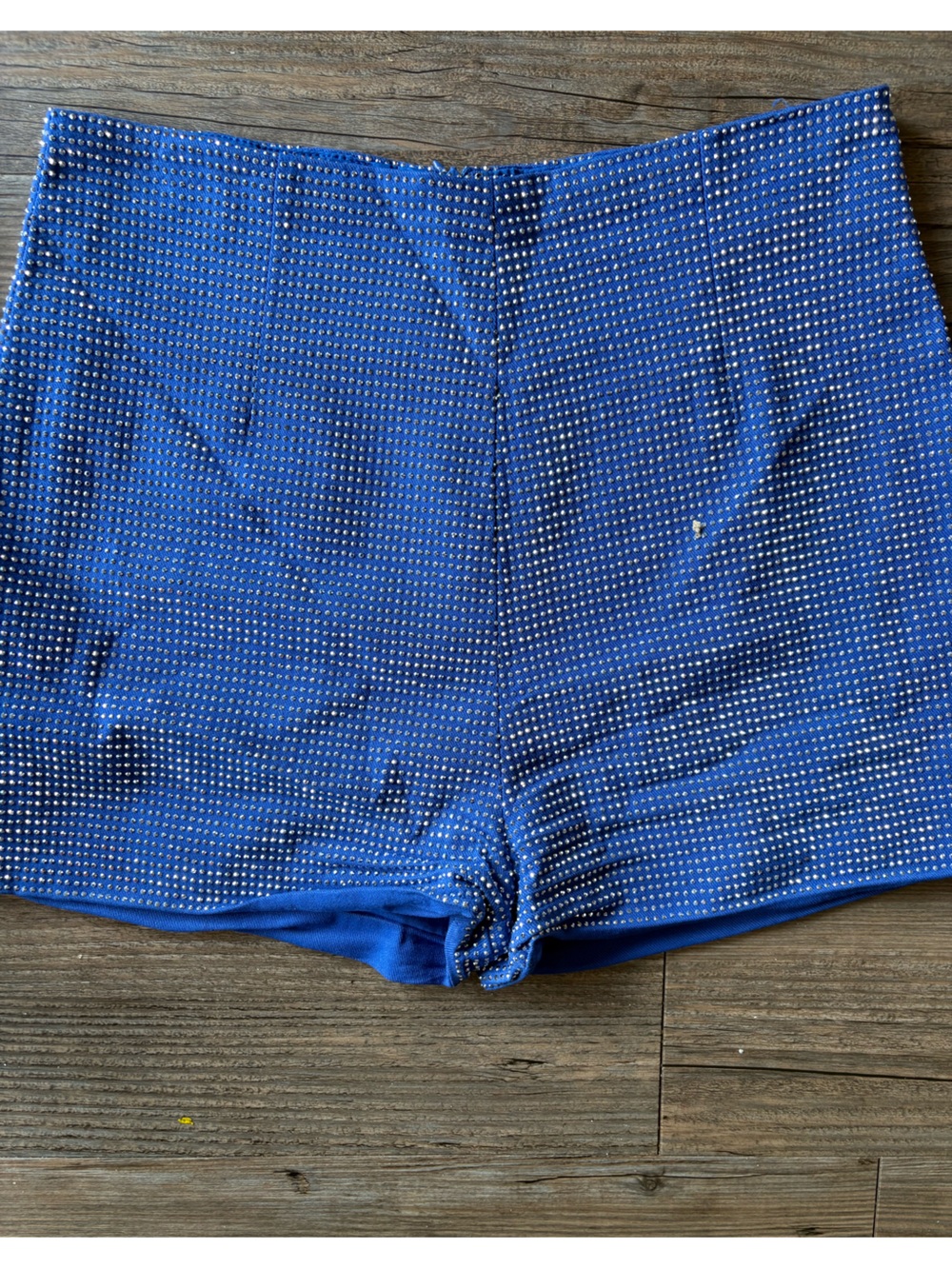Women’s Blue High Waisted Rhinestone Shorts